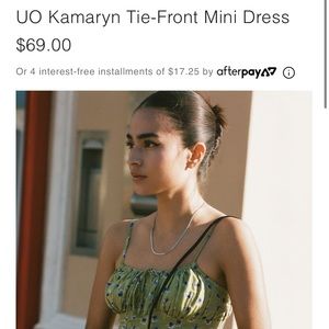 UO tie front green mini dress!